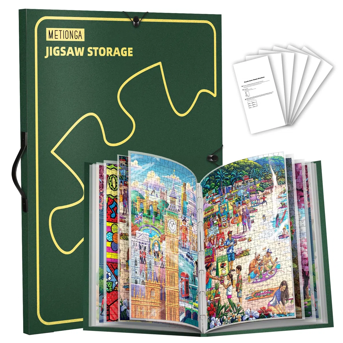 Raccoglitore Puzzle 1000 Pezzi, Porta Puzzle con 25 Tasche, Grande Capacità Portatile, Accessorio Puzzle Antipolvere e Protettivo
