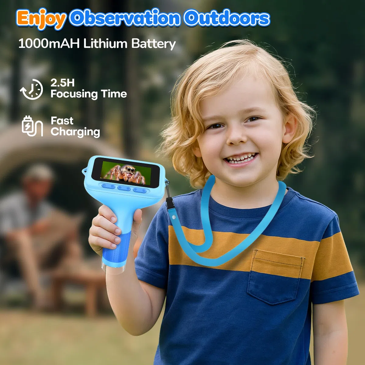 Microscopio Digitale Portatile Bambini: Schermo da 3,0" 1000X Ricaricabile Microscopio Portatile - 5 Lamine Vetro Lab per Bambini Esploratori 6-12 Anni, Viaggio Scienza Casa