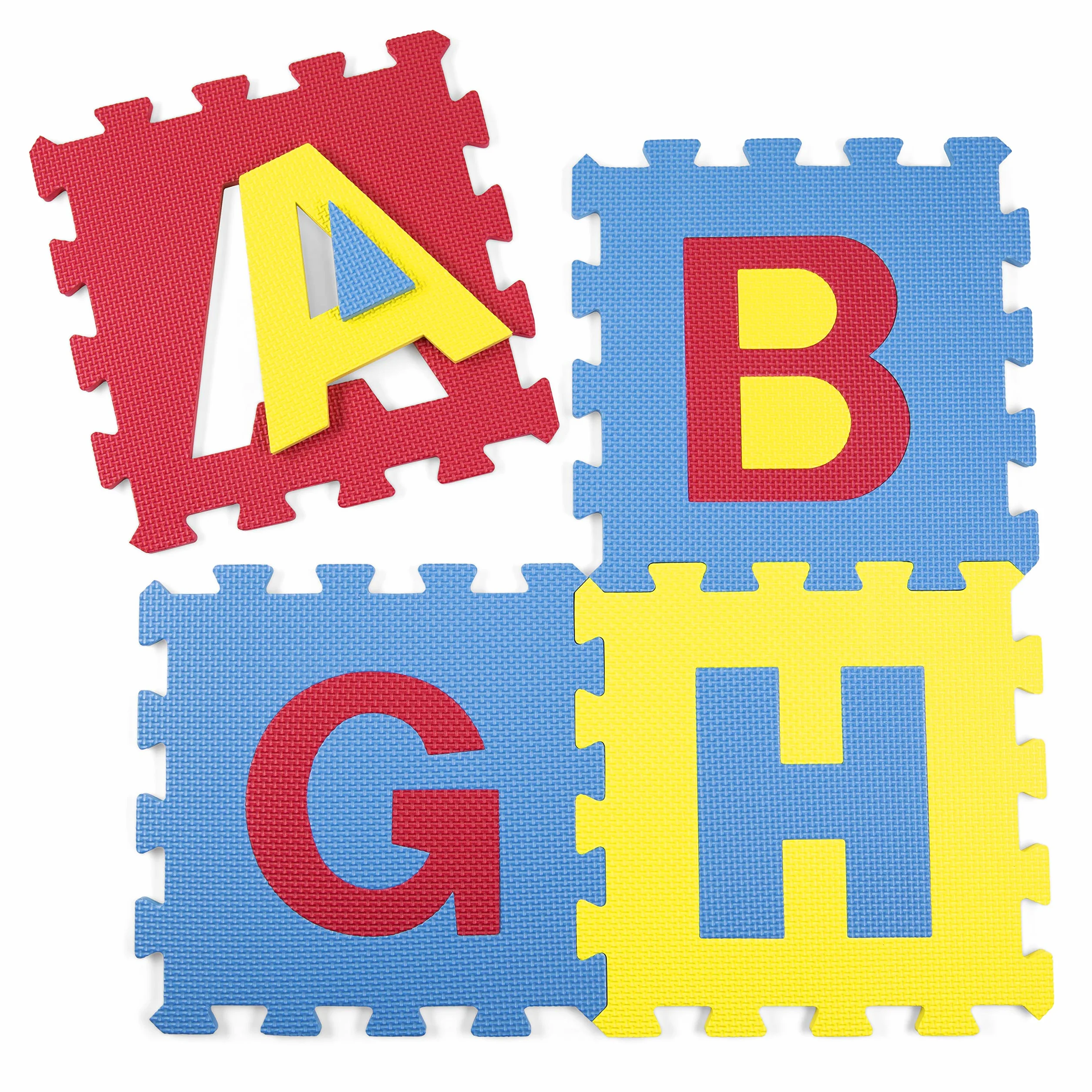 KIDUKU Tappeto Puzzle 36 pezzi Testato TÜV Rheinland con numeri e lettere colorati in morbida gomma EVA resistente isolante lavabile per bambini