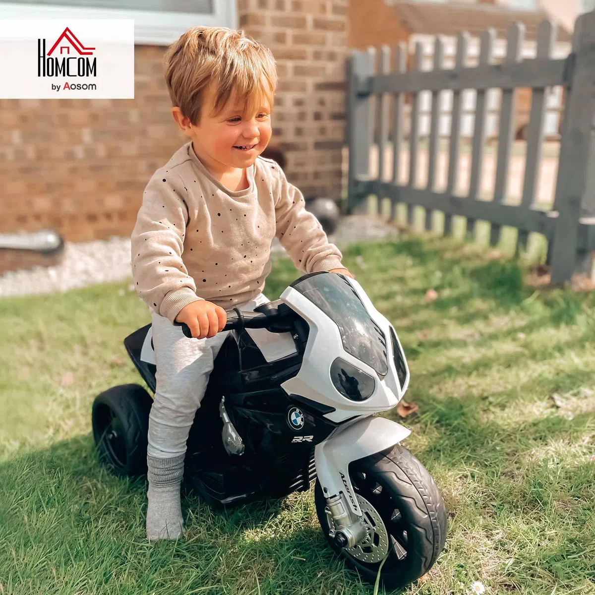 HOMCOM Moto Elettrica per Bambini BMW 20kg 6V 3 Ruote 66x37x44cm
