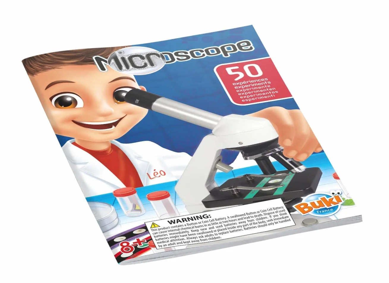 BUKI MR600 - Microscopio 50 esperimenti, 3 zoom : X 100 – X 250 – X 1000 HD