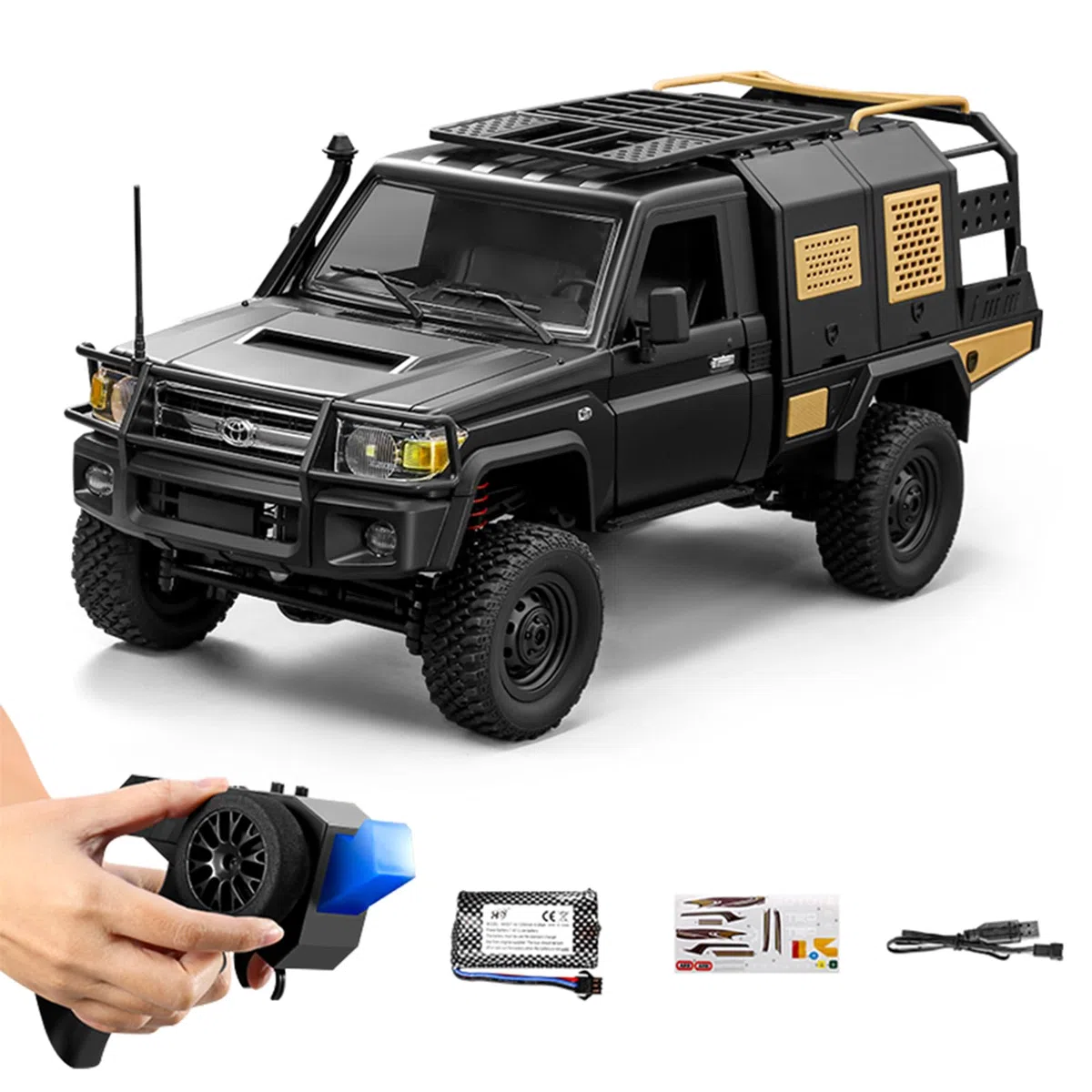 ARRIS 1/12 Scala RC Crawler MN-82S LC79 RTR 4x4 Off Road Veicoli 2.4 GHz RC Modello per Adulti Hobby Giocattolo (nero)