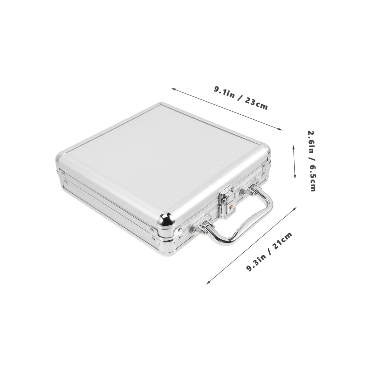 Custodia e Design Scomparti Chiusura Capacità Grande a Maniglia in Lega Argento a Fibbia per Chips Poker Accessori Stanza Gaming