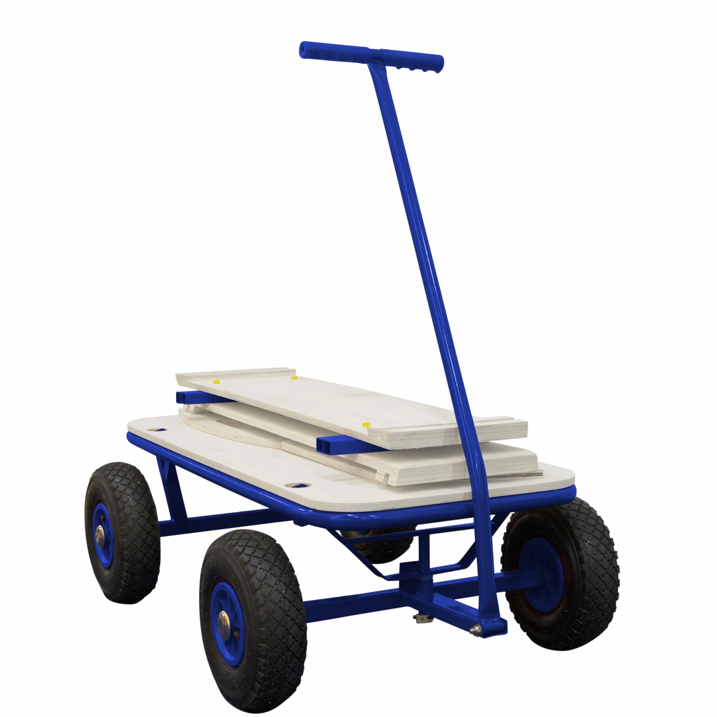 Sunny Billy Beach Wagon Blu | Carrello da Giardino, Spiaggia | In Legno, 4 ruote, da Esterno, da Mare| 94x61x97cm - Max 100kg
