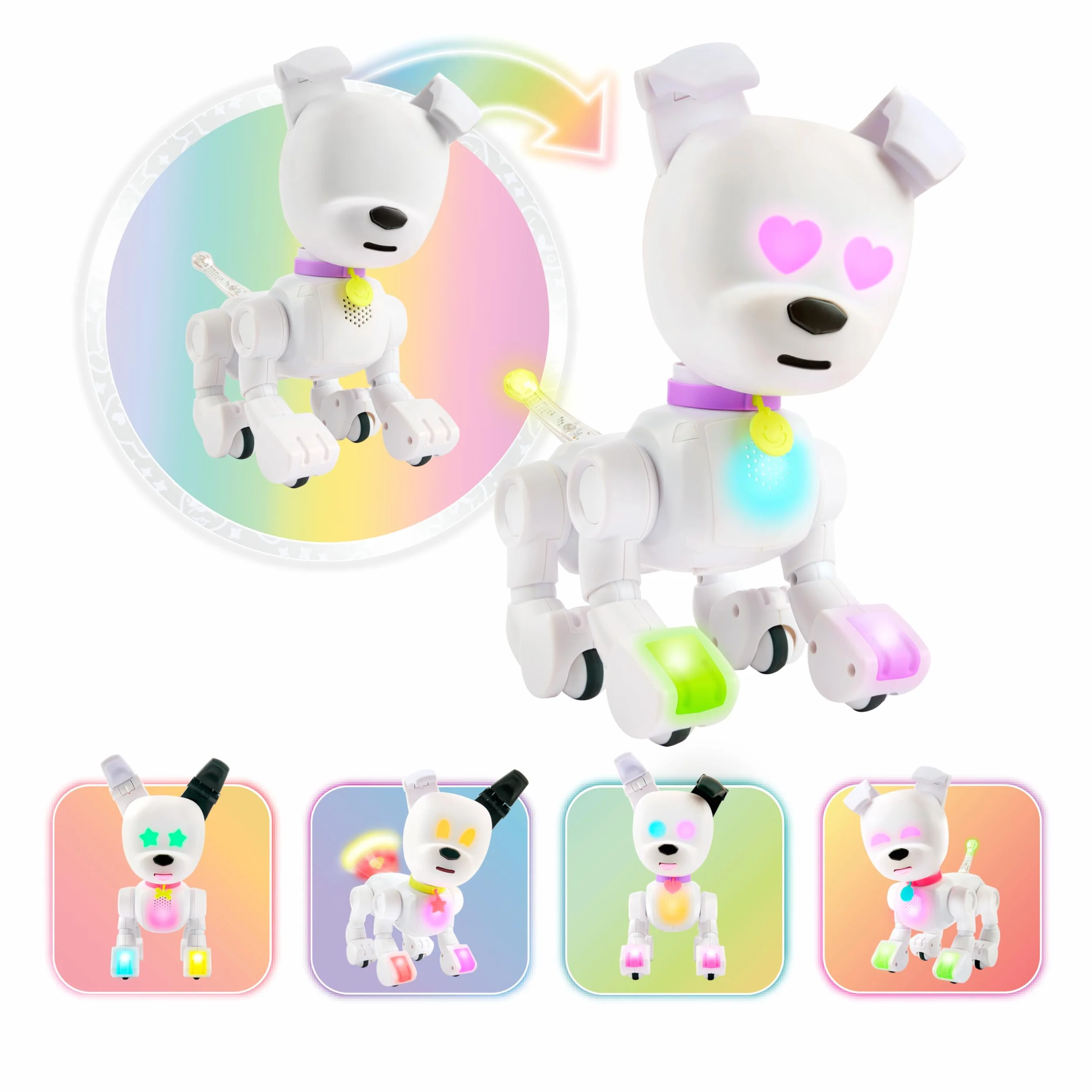 Lansay - DOG-E - Robot per cani interattivo per bambini dai 6 anni - Personalizzabile tramite applicazione - Reazioni sonore e visive come un vero cane - Giocattolo educativo e divertente