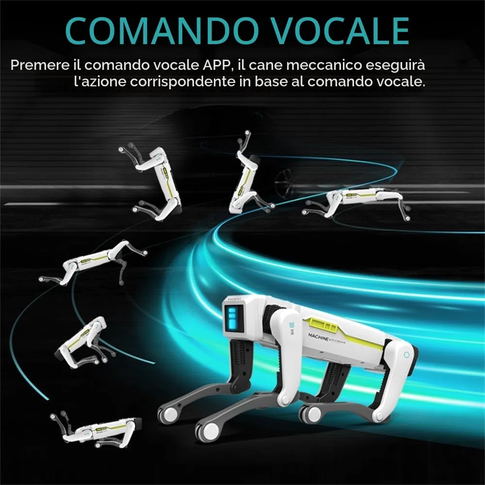 Robot cane giocattolo telecomandato per bambini 3-12 anni, cane robot intelligente supporta il controllo APP, può programmare, ballare, musica e interagire