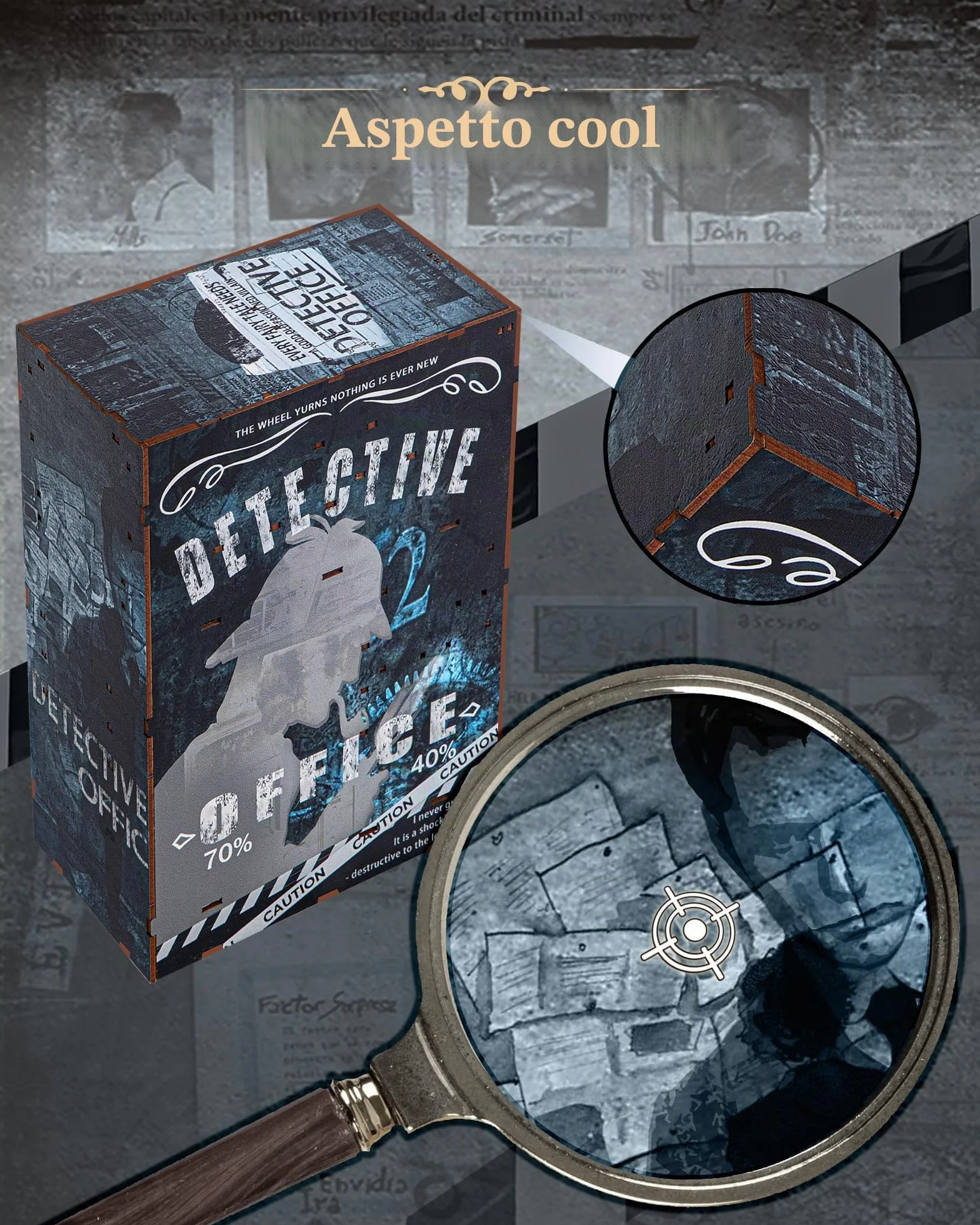 Quanquer Book Nook Kit_ con luce a LED, copertura antipolvere in miniatura, casa delle bambole in miniatura, libreria in legno 3D, puzzle in legno, detective office booknook(detective Office)