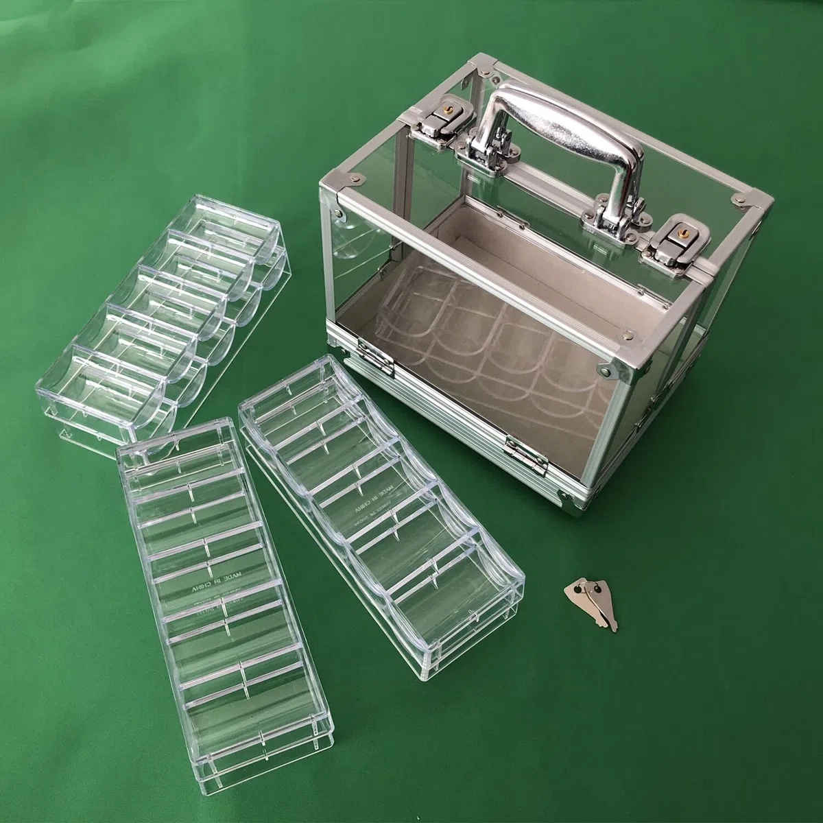 Yuanhe 600 Chip Acrilico Trasparente Poker Chip Blocco Carrier - Include 6 Rack di Chip