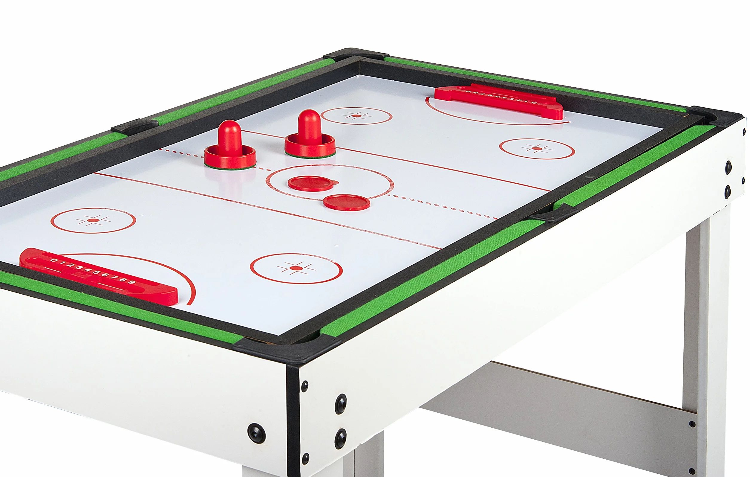 Leomark tavolo multigioco 4 in 1 per la casa e scuola, dim. 118cm x 61cm x 82cm (LxPxA) con biliardo pool, hockey, ping pong e calcetto balilla, tavolo da gioco per adulti e bambino