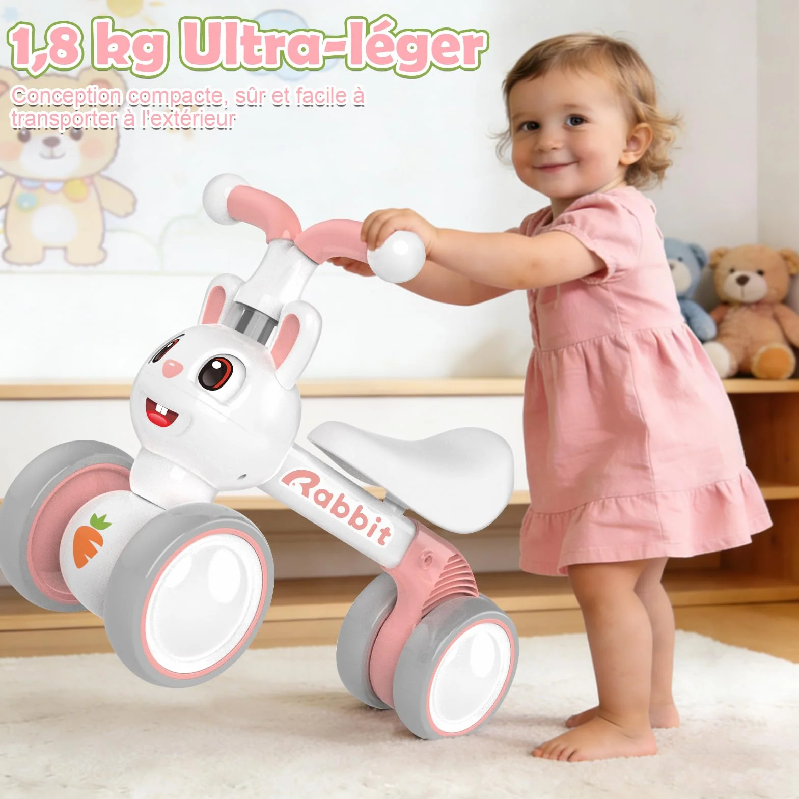 XIAPIA Bici Senza Pedali Bicicletta per Bambini 1 2 3 Anni, Bicicletta Equilibrio Bambino 1 Anno, Giochi Bambini, Prima Bici Regalo