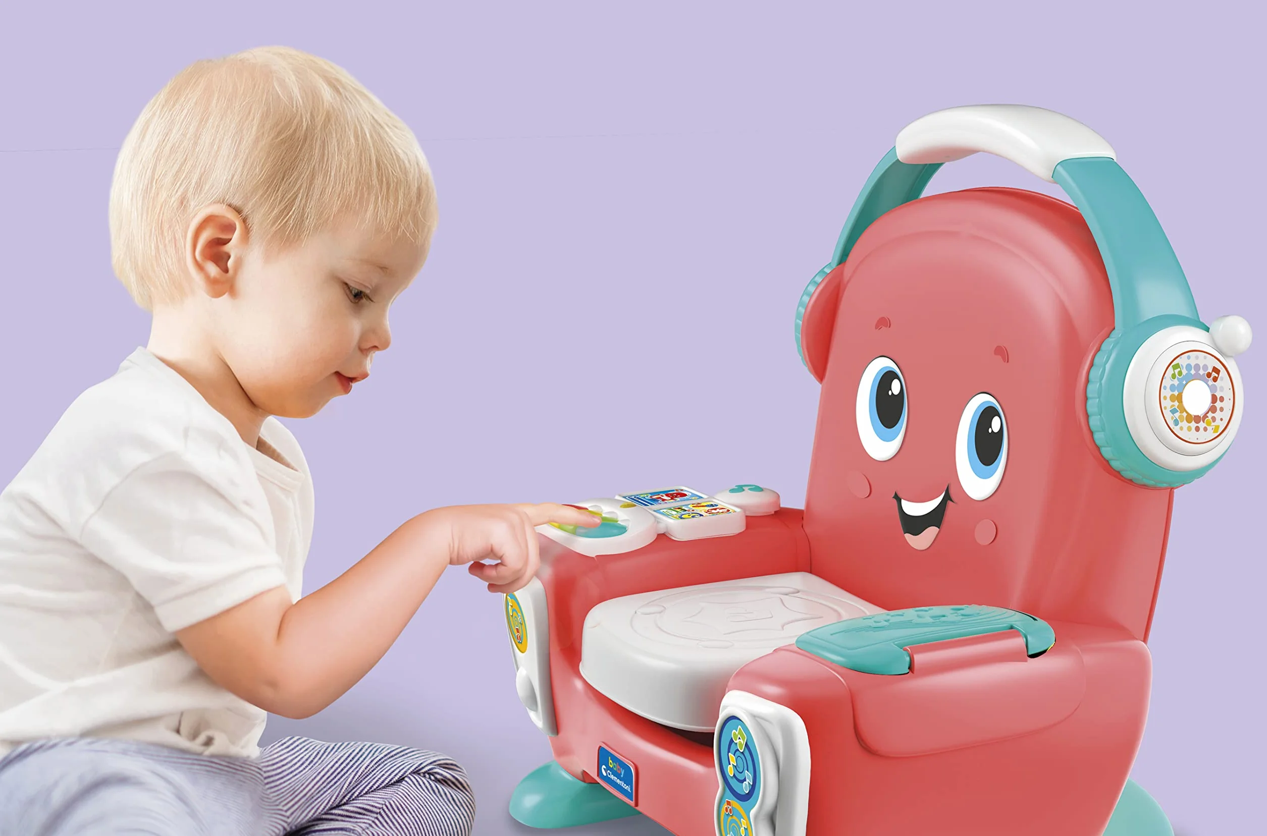 Baby Clementoni - Poltroncina Canta Suona e Balla, Poltrona Interattiva Parlante Bambini 12-36 Mesi, Gioco Educativo con Luci e Canzoni, Stimola Sviluppo Cognitivo e Motorio, Lingua Italiana, 17754
