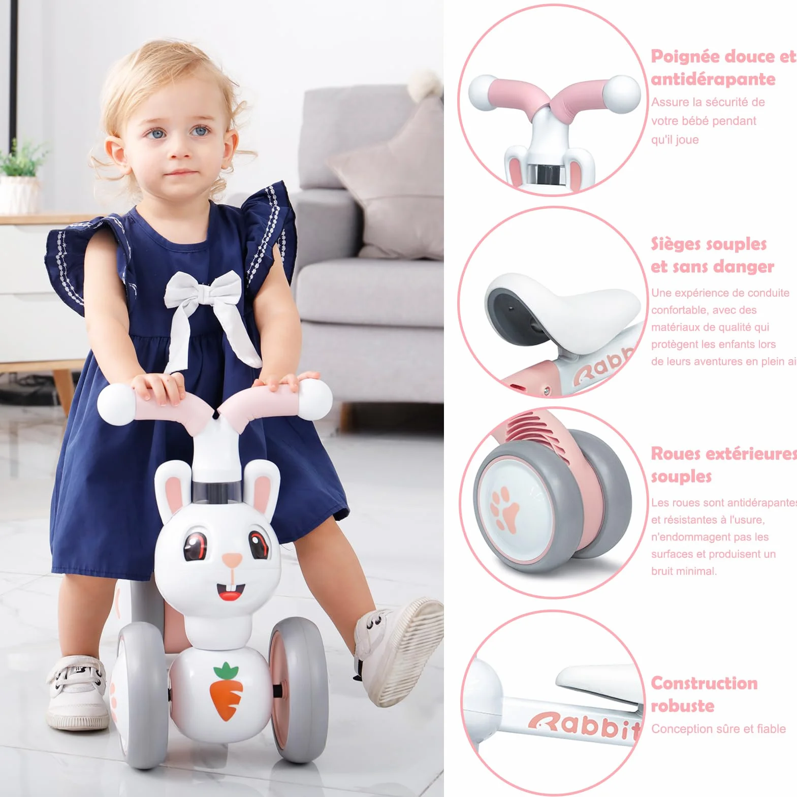 XIAPIA Bici Senza Pedali Bicicletta per Bambini 1 2 3 Anni, Bicicletta Equilibrio Bambino 1 Anno, Giochi Bambini, Prima Bici Regalo