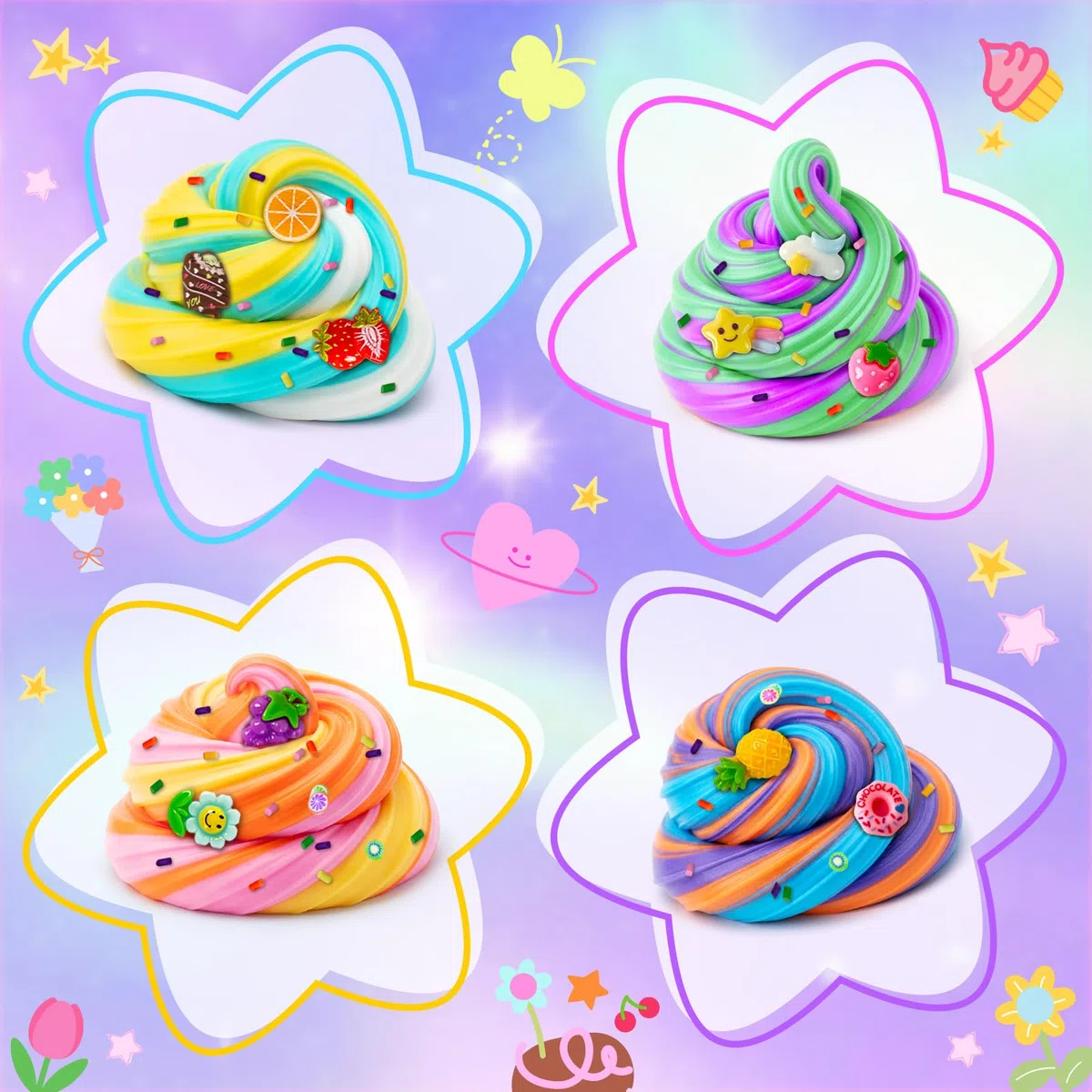 40 Pack Butter Slime Kit per Bambini, Giocattoli Slime per Ragazzi e Ragazze, Slime Profumato per Feste e Favori, Morbido e Non Appiccicoso