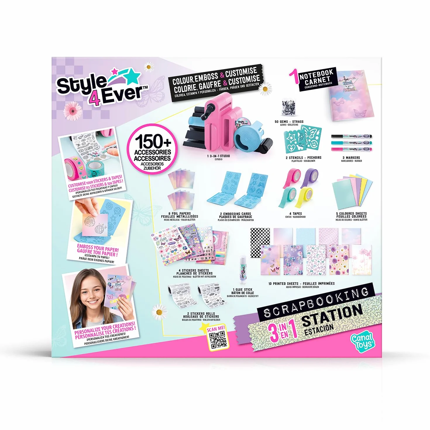 Canal Toys Style 4 Ever Studio di Scrapbooking 3 in 1 - Attività Manuale Creativa per Bambini 6+