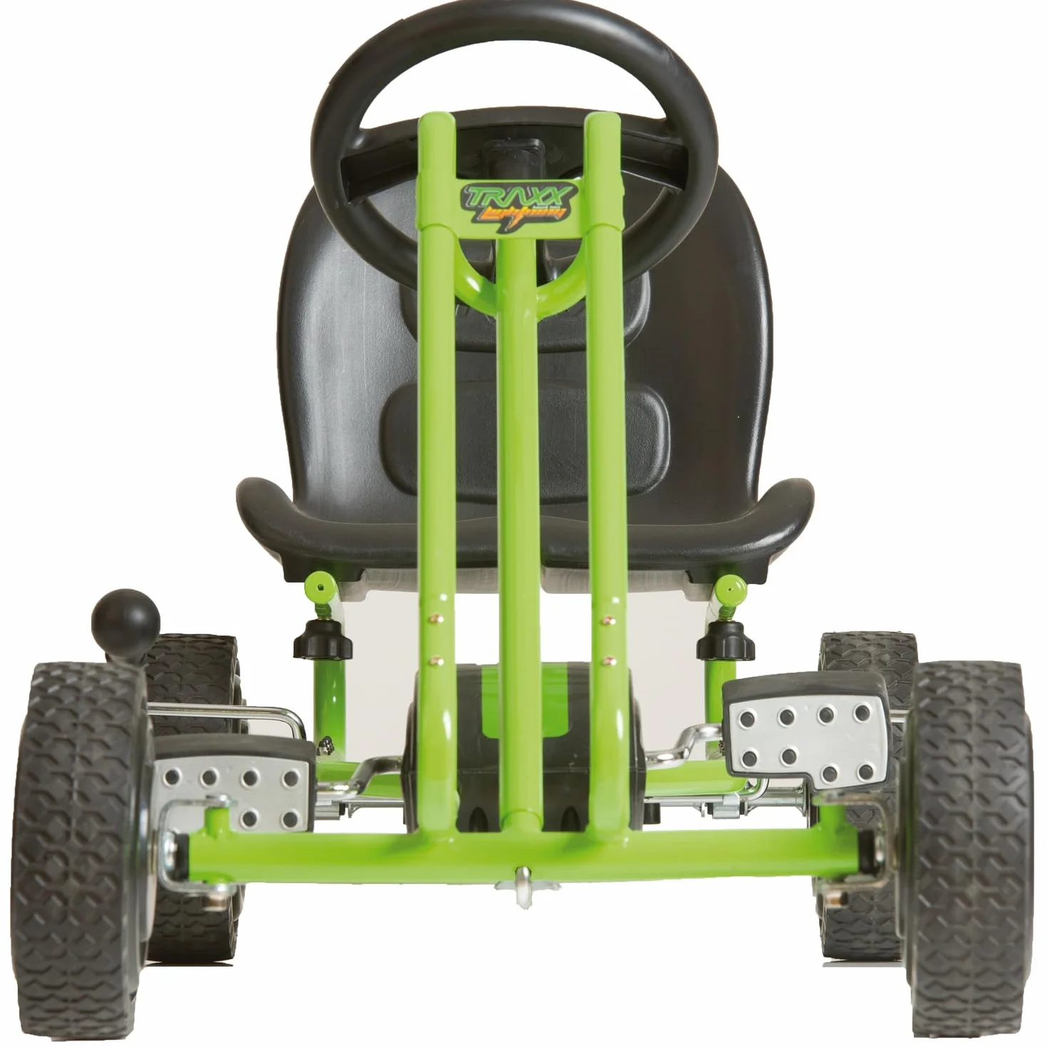 Hauck Go Kart Lightning - Macchina Cavalcabile per Bambini con Freno a Mano, Sedile Regolabile, Ruote in Gomma, Verde, fino a 50 Kg