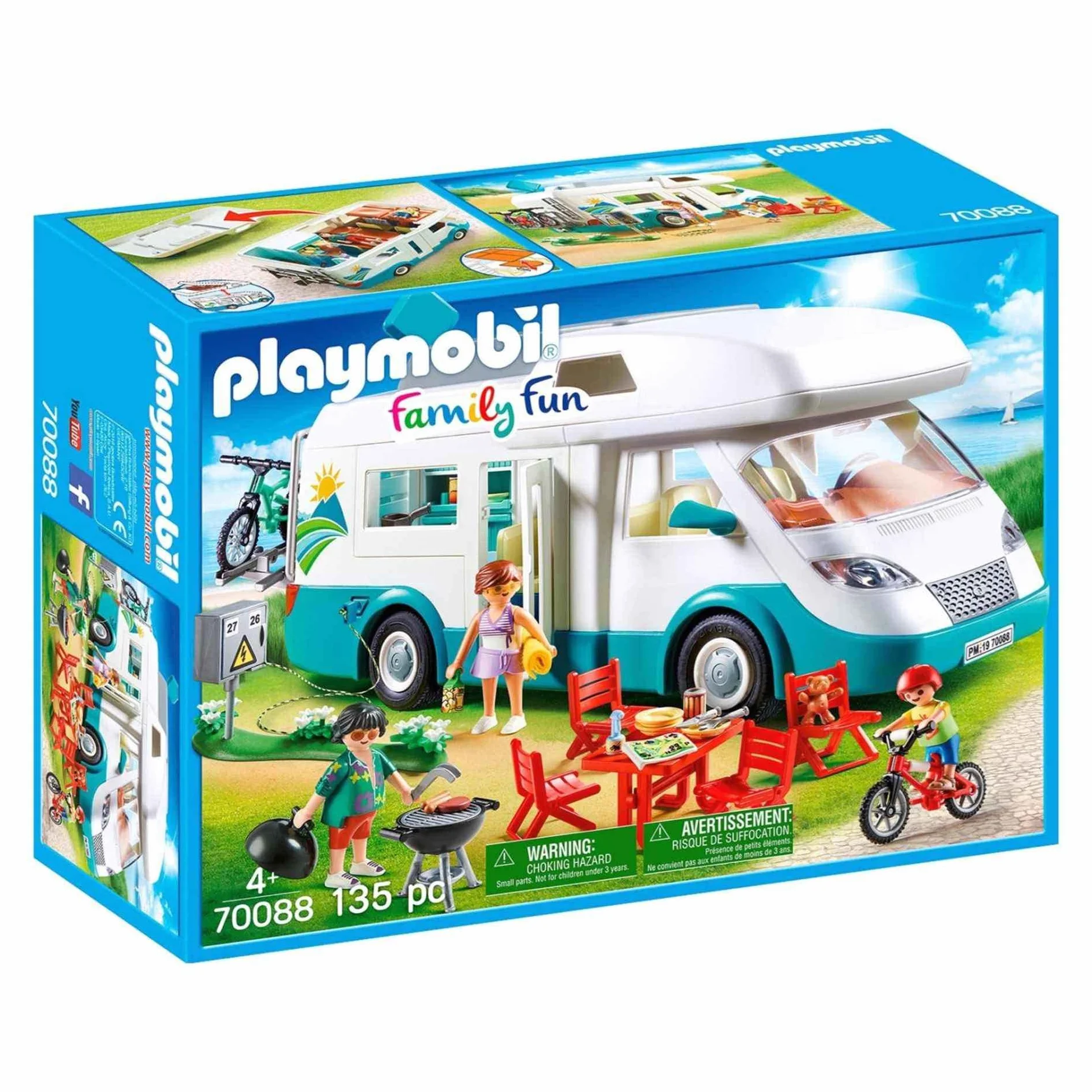 PLAYMOBIL Family Fun- Camper con Famiglia in Vacanza, dai 4 Anni, 70088, Multicolore