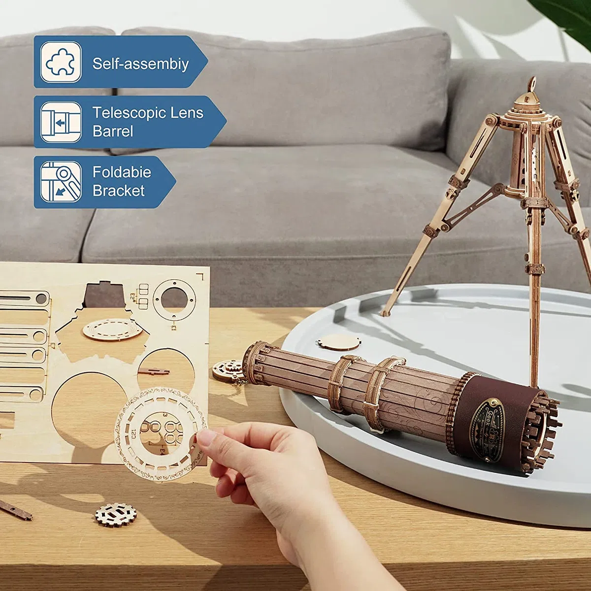 ROKR 3D Puzzle Telescopio Monoculare Modellismo da Costruire 314 Pezzi per Adulti e Bambini Sopra i 14 Anni