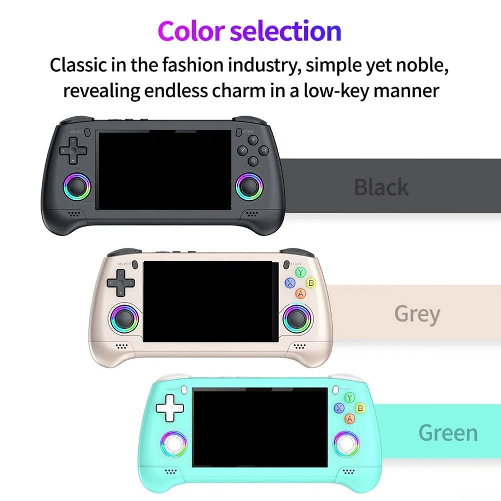 Console di gioco portatile da 4,3 pollici RGB con lettore 3D retrò con costruzione in ABS per giocare nei colori nero, grigio, verde (verde)