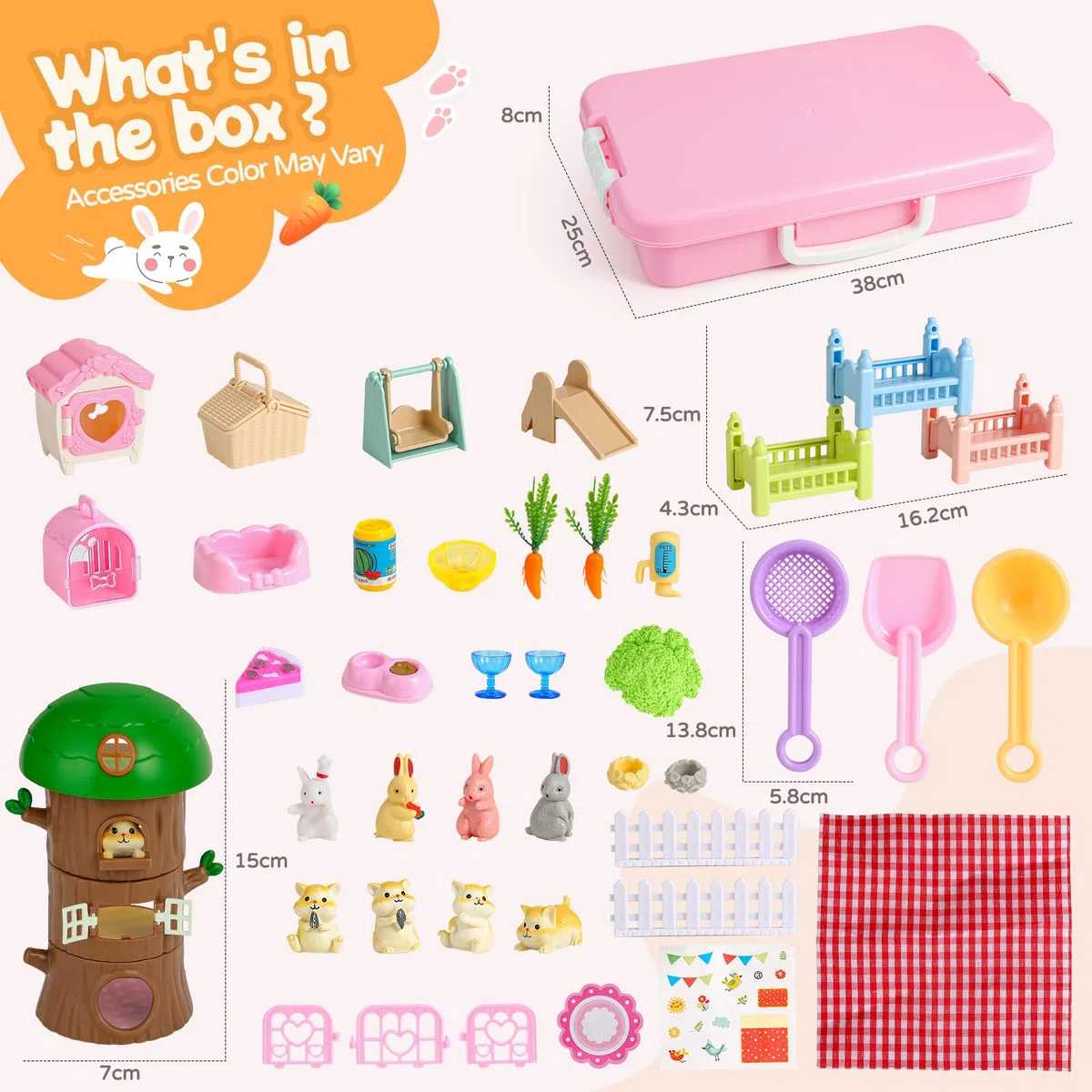 KNASON Sabbia Giocattolo Bambini per Coniglio e Criceto,Sabbia Magica Giocattolo con Morbida Sand Sensoriale e 8 Figurine di Animali,Regalo di Compleanno per Bambini Oltre i 3 Anni