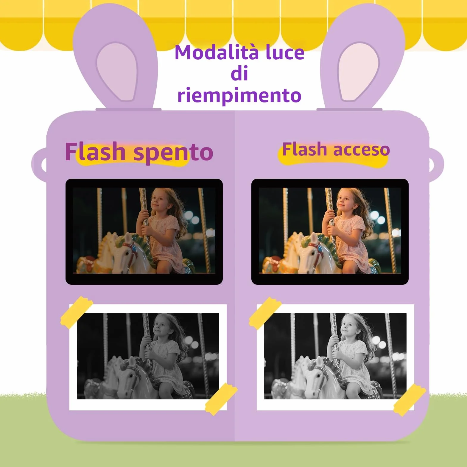 ORGSTA Macchina Fotografica Bambini Istantanea Fotocamera Digitale Stampa Foto dal Cellulare Stampante Fotografica Regali per Bambina Bambino 3-12 Anni