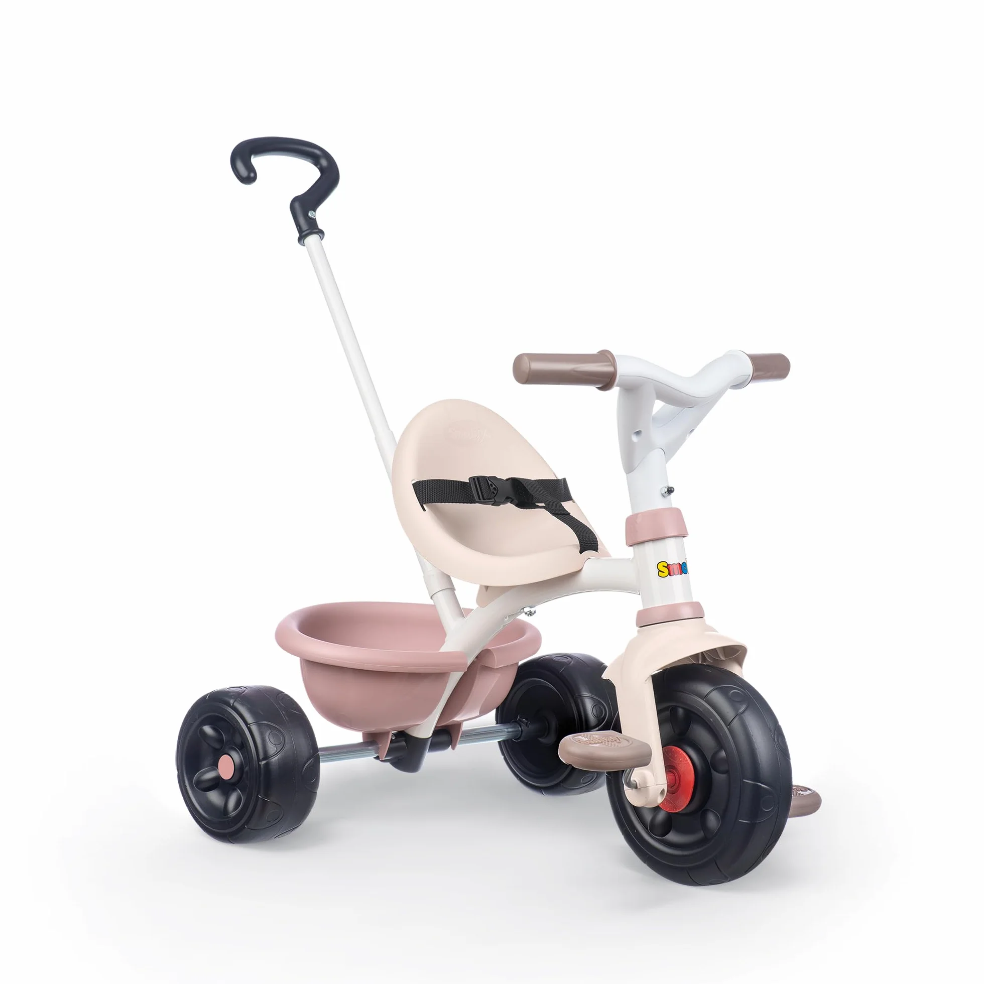 Smoby - Triciclo Be Fun Rosa, 7600740335, evolutivo, con struttura in metallo, asta parentale removibile, + 15 mesi