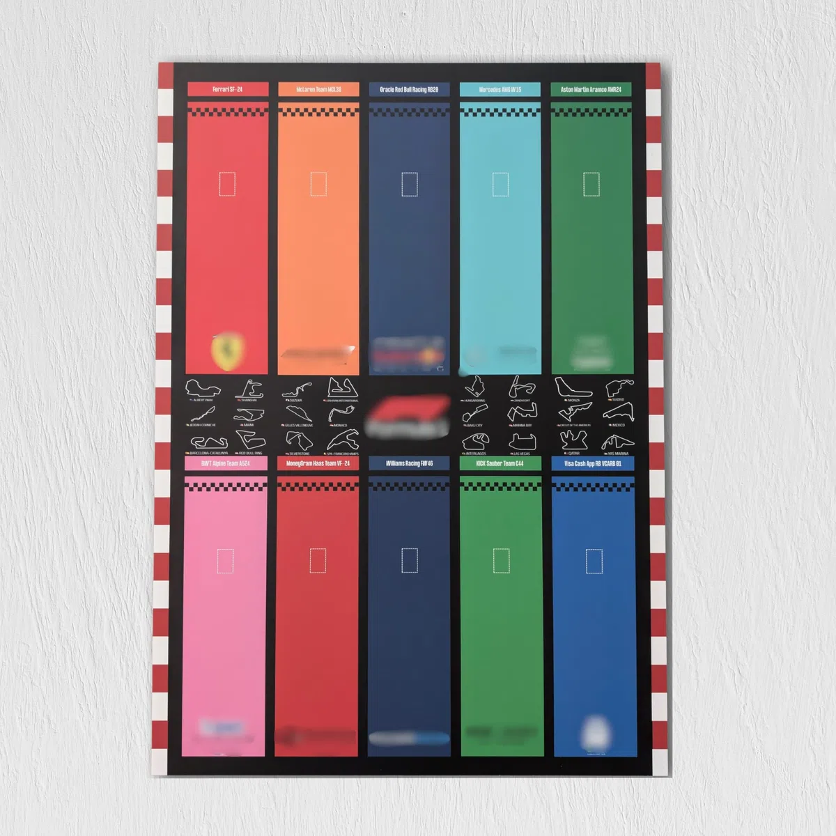 Display da incorniciare, 50 x 70 cm, per collezione LEGO F1 Speed Champions, supporto Forex 3 mm, decorazione da parete per collezionisti