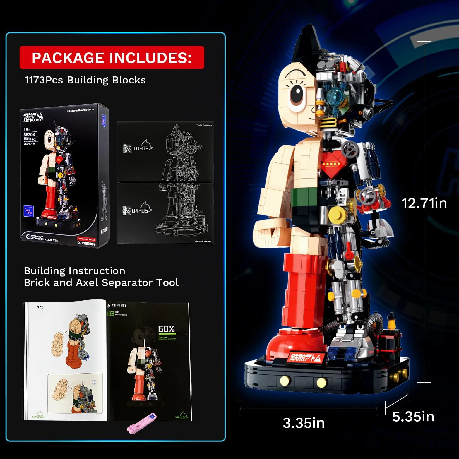 PANTASY Astro Boy Robot Set costruzione 32 cm Astro Boy