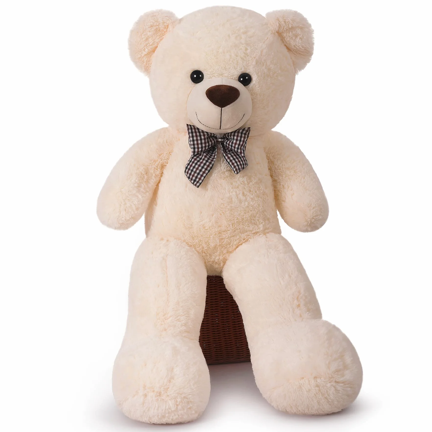 XL Orsacchiotto Orso di Peluche 110 cm di Altezza Giganti Orso Peluche per Fidanzata Teddy Bear Regalo per Compleanno Natale e San Valentino Bianco