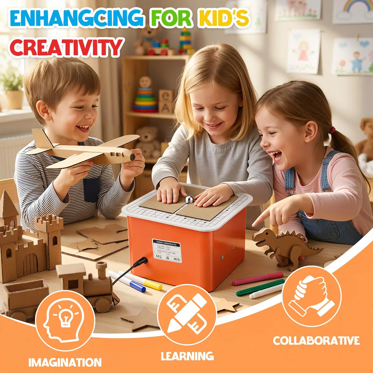 Tagliasicura Per Cartone Per Bambini,Sega Elettrica Chomp Da 45w Con Tecnologia Senza Lama,Taglio Di Precisione Per Cartone Spesso 4mm, Strumento Creativo Stem Per Modelli 3d E Progetti Scolastici