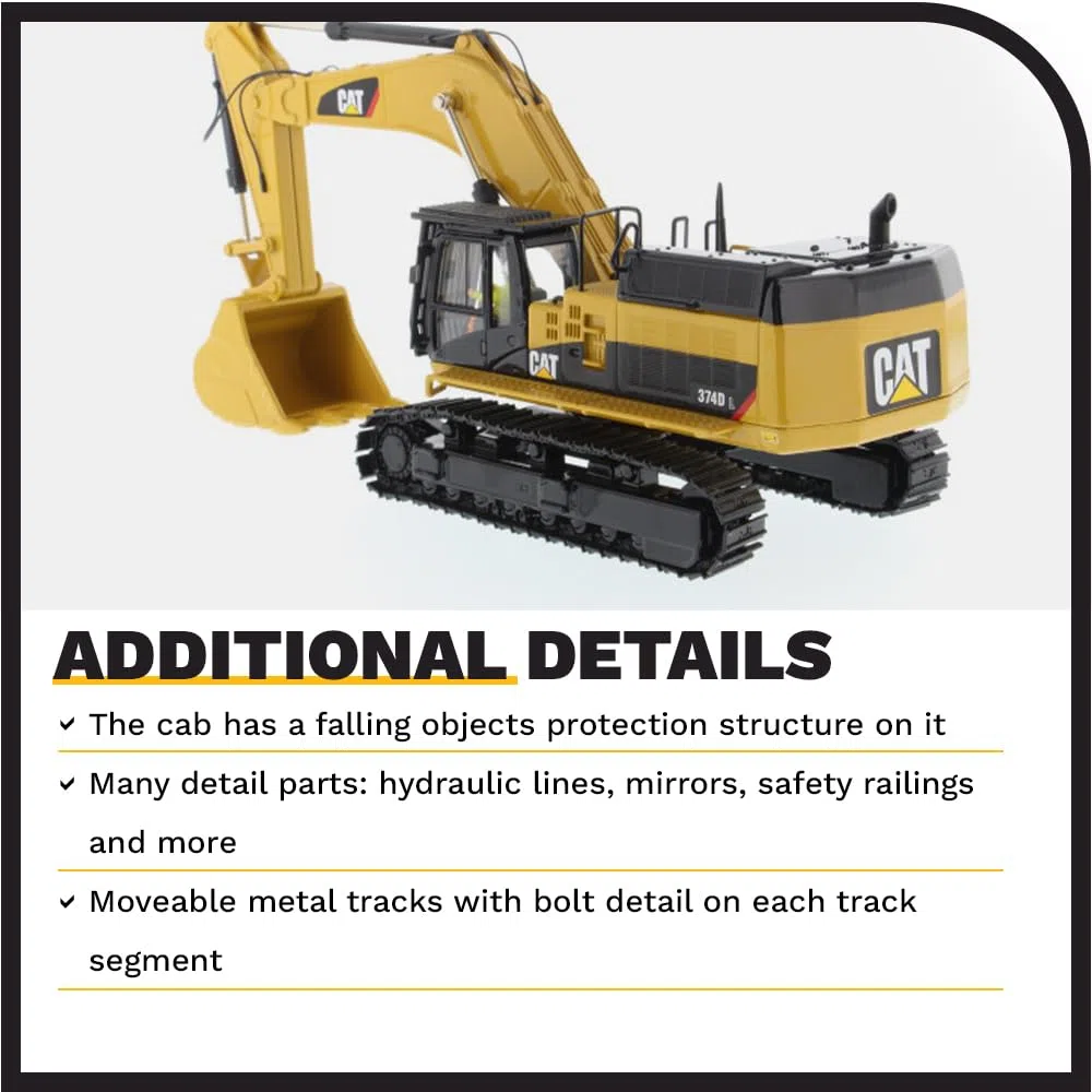 Diecast Masters 85274 - Escavatore idraulico Cat 374D L, scala 1:50, da 14 anni, in scatola di latta, adatto ai collezionisti