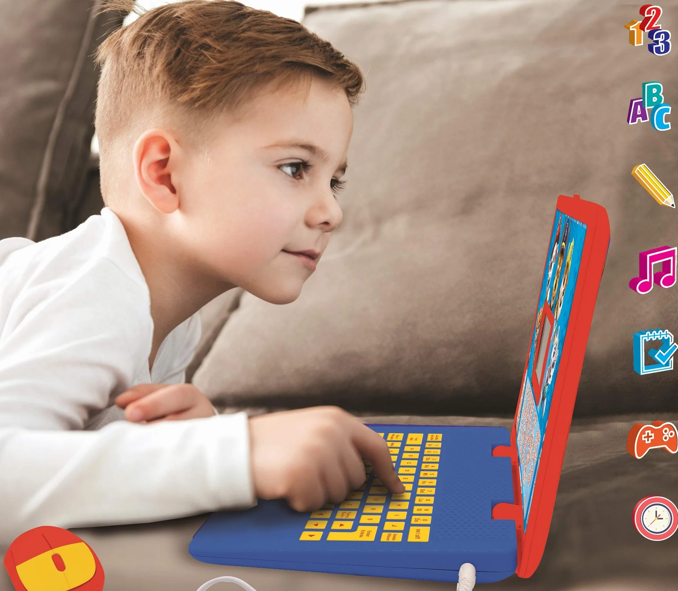 Lexibook, Paw Patrol JC598PAZi3 - Computer Portatile educativo e bilingue Tedesco/Inglese, Giocattolo per Bambini (Ragazzi e Ragazze), 124 attività, impara Giochi e Musica, Rosso/Blu