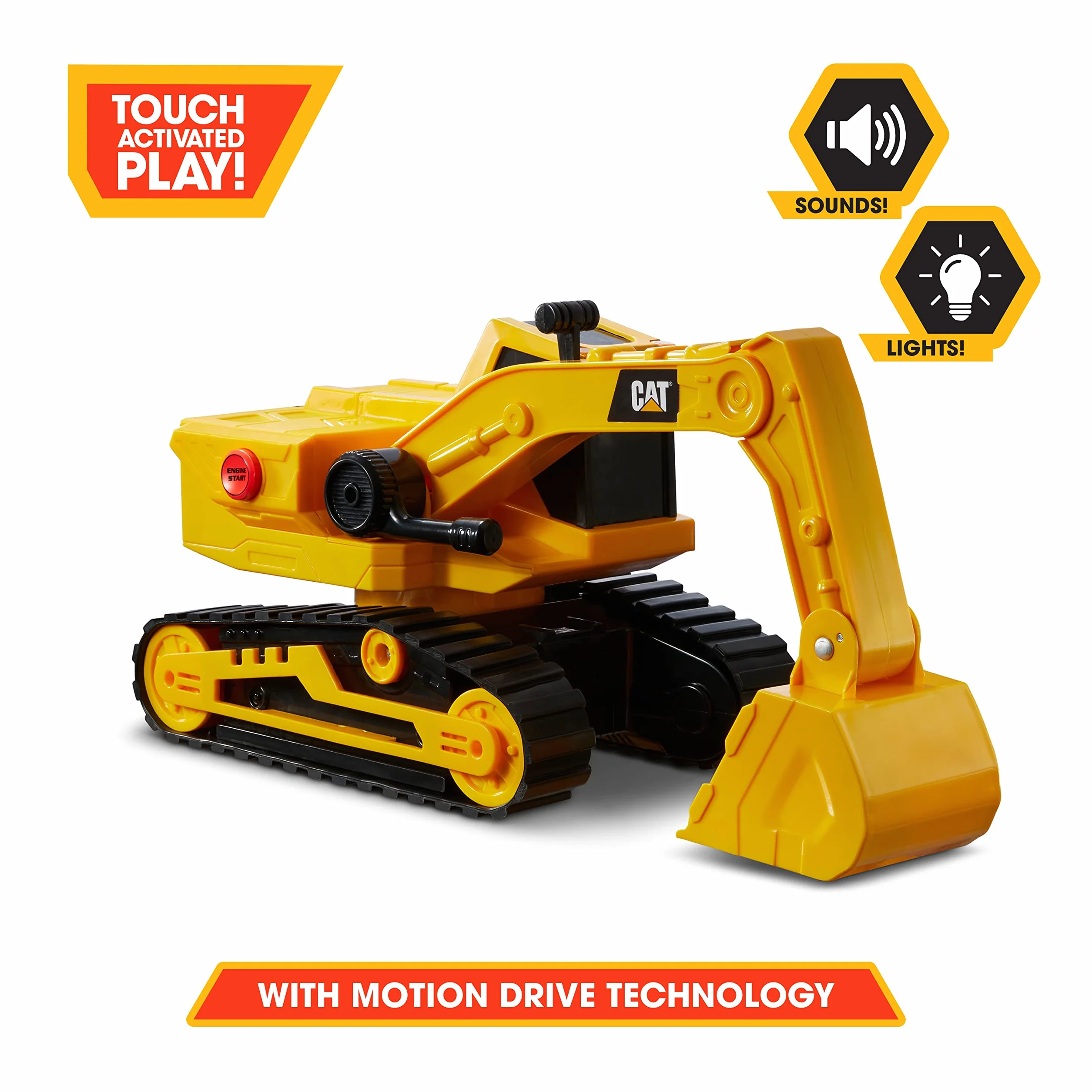CatToysOfficial | Escavatore Giocattolo Power Haulers CAT Construction da 29,2 cm | Ruspa Giocattolo per Bambini con Luci e Suoni Realistici, Tecnologia Motion Drive | Giochi Bambini 3 Anni in Su