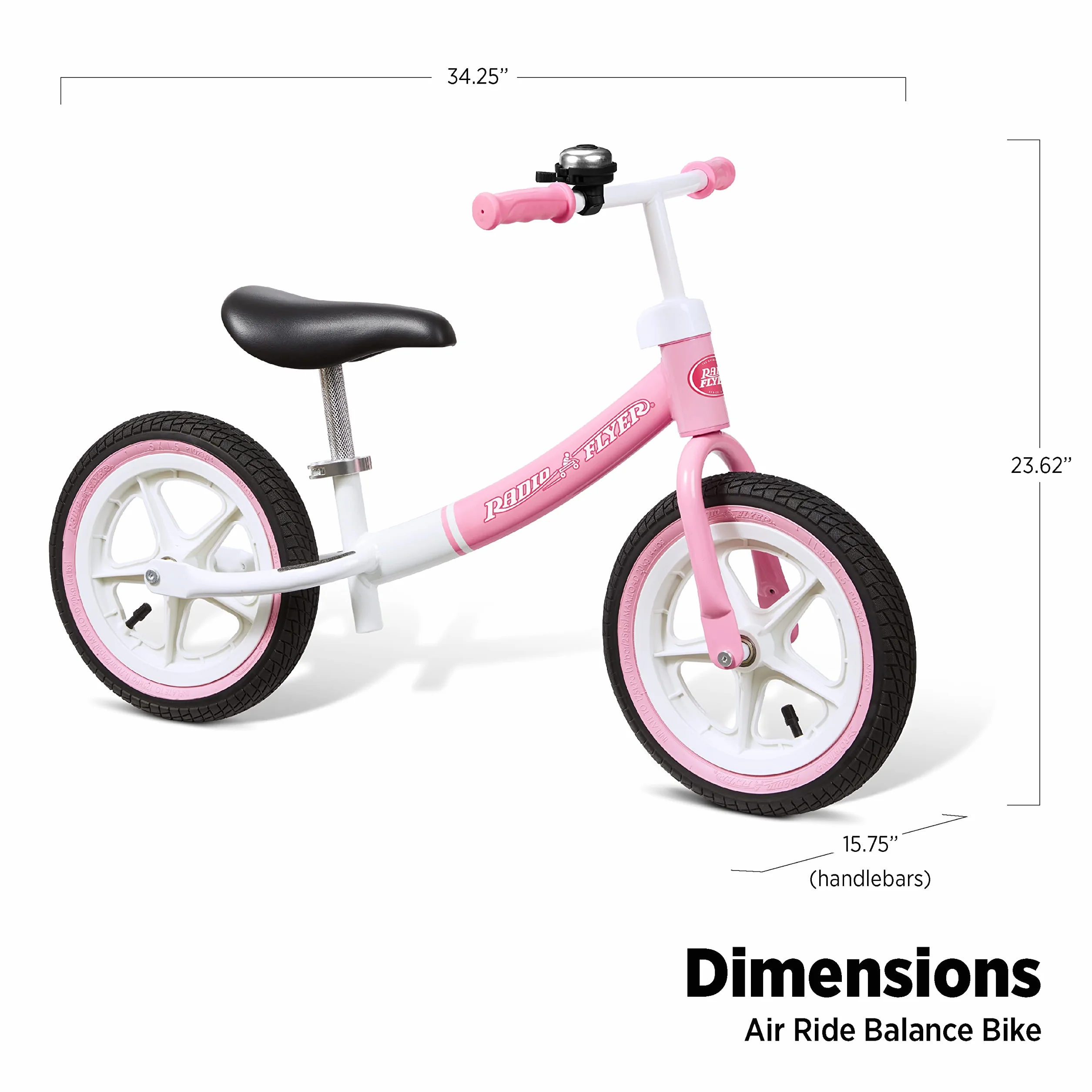 Radio Flyer Air Ride Balance Bike, bici per bambini, età 1,5-5 anni
