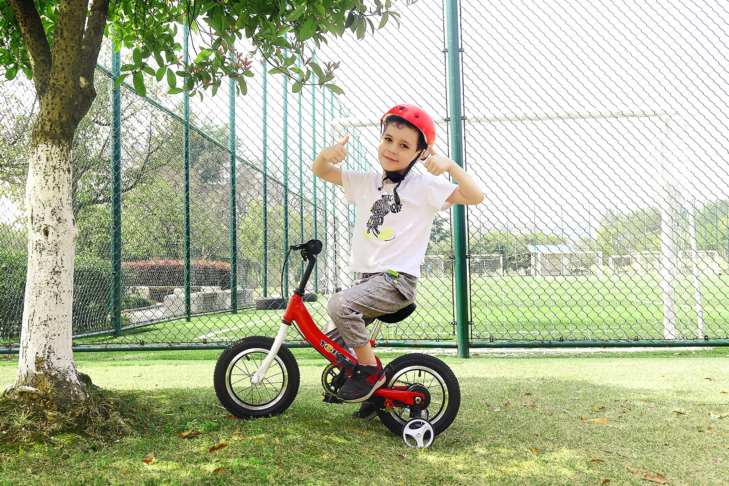 Ybike 2 in 1 Bicicletta Senza Pedali,Funzione a Doppio Uso Bici Senza Pedali, Adatto Per Bambini da 2 a 7 Anni, 12, 14, 16 Pollici Con Freno, Pedale, Teoria Di Formazione