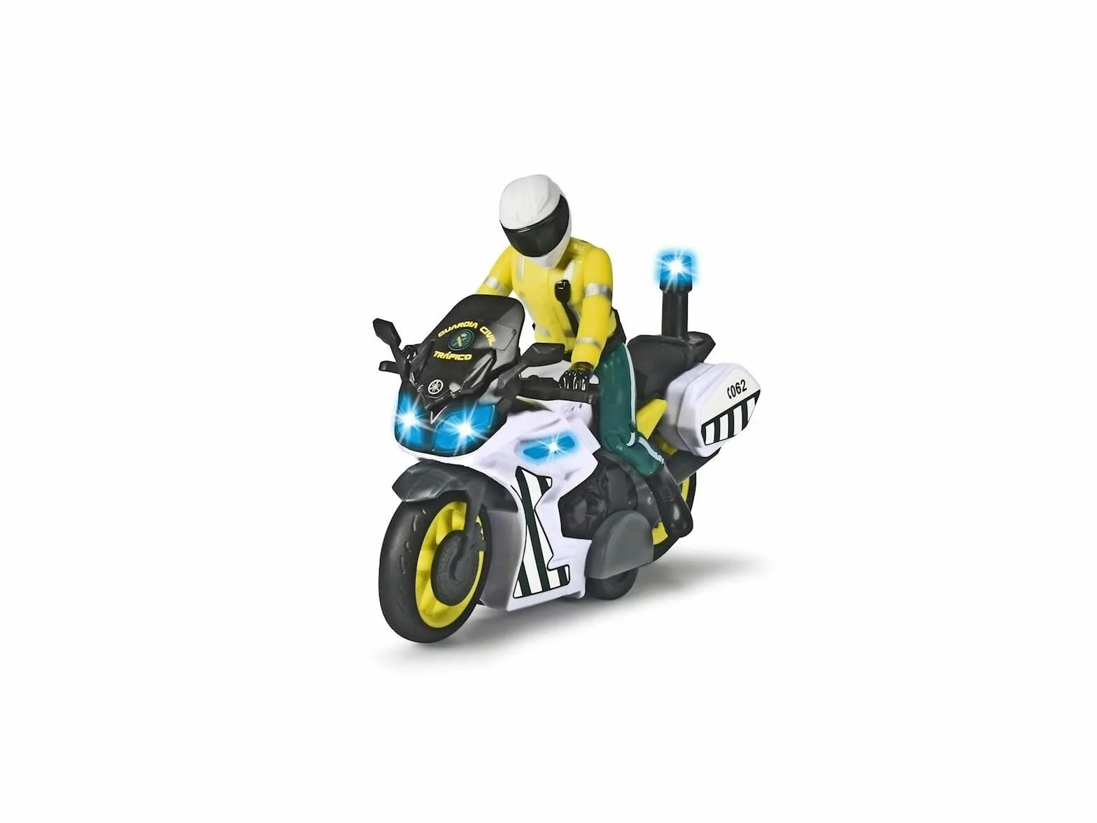 Dickie Toys - Moto Yamaha Guardia Civile Giocattolo, Include Figura Articolata Rimovibile, Attrito, Luce e Suono, Adatto per Bambini e Ragazze a partire da 3 anni - 17 cm