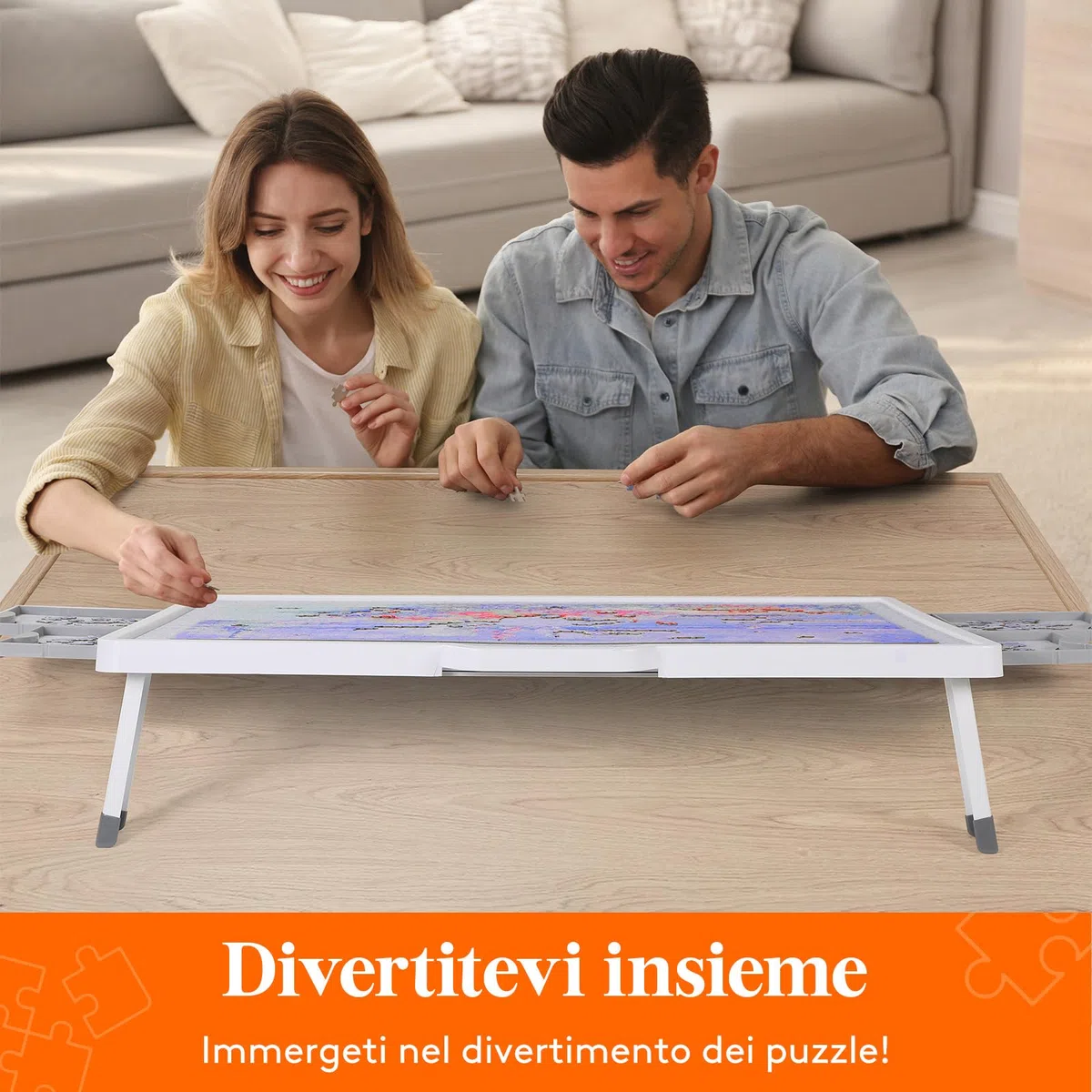 Lifewit 1500 PCS Tavolo per Puzzle con Supporto, Porta Puzzle 89 × 68,5 cm, Puzzles Board Angolo Rotazione 360° per Adulti, Tavola Pezzi con 4 Cassetti Estraibili y Copertura Protettiva