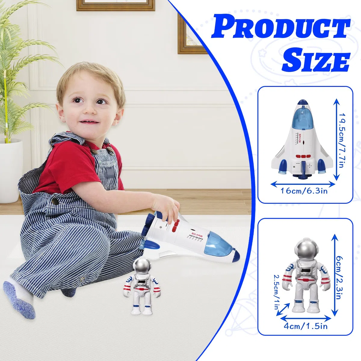 Giocattolo del Razzo Spaziale per Bambini, Space Shuttle Giocattolo con Astronauti Luci e Suoni, Spaceship Rocket Toys for Kids (WY893A)