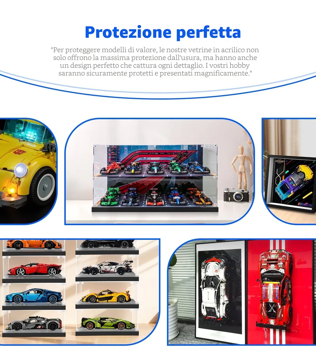 Vetrina acrilica per Lego Speed Champions 10 in 1 F1 Car 77242,77243,77244,77245, organizzazione vetrina per Lego Vetrina 77246,77247,77248,77249,77250,77251 (solo custodia per display