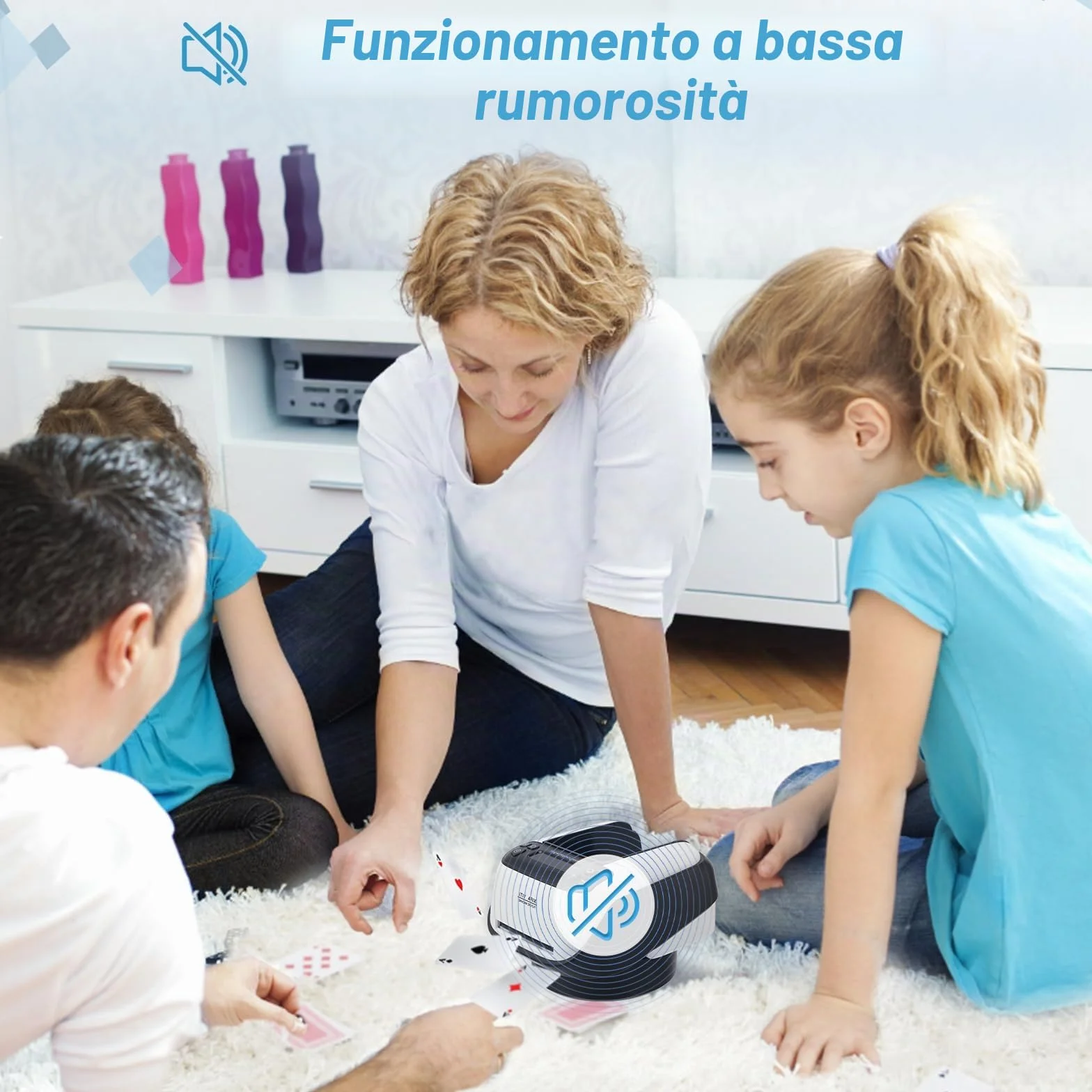 Distributore Automatico di Carte, Distributore Elettrico di Carte, Distributore di Carte Rotante a 360°, Macchina per L'invio di Carte Fino a 8 Giocatori, per Poker, UNO, Blackjack, Texas Hold'em