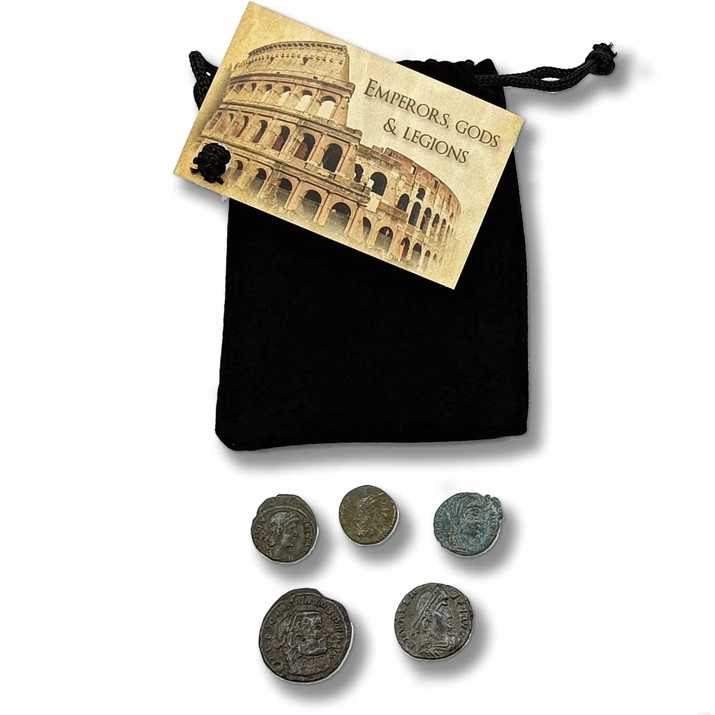 IMPACTO COLECCIONABLES | Autentiche Monete Romane Antiche 300–400 d.C. | Collezione dell’Impero con Imperatori, dei e Legioni | Selezionate da Esperti e Presentate in Sacchetto di Velluto