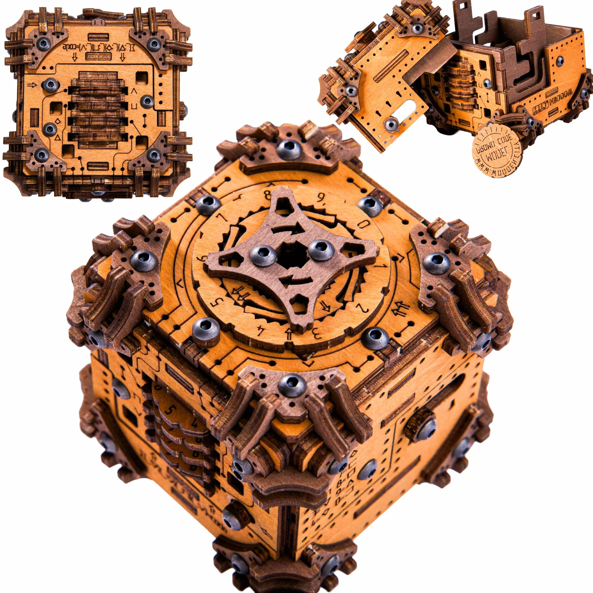 Modello 3D in Legno - Escape Puzzle Box - Tesseract's Secret