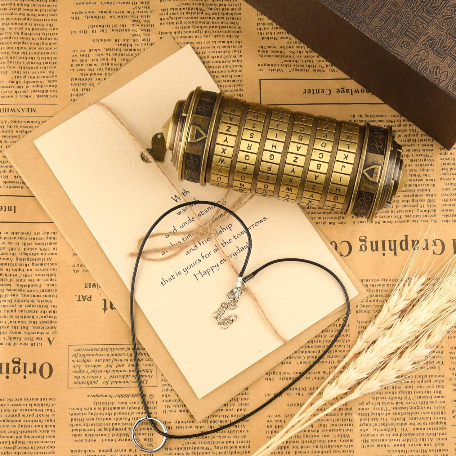 TUPARKA 5 pz Da Vinci Codice Mini Cryptex San Valentino Interessante Creativo Regali di Compleanno Romantici per Lei (Bronzo)