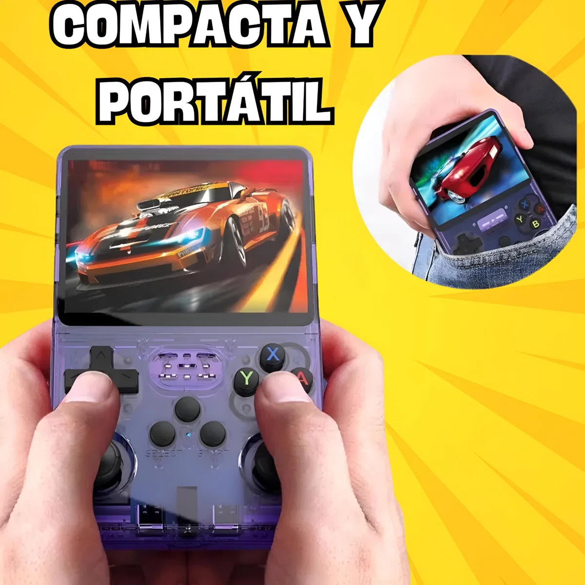 Console retrò portatile R36S con 15000 giochi - Mini console portatile con giochi per PS1, PSP, N64, NDS, SuperN, GameB, GBA, NeoG, ecc. Schermo HD IPS da 3,5 640 x 480 - Quad Core 1,6 GHz e RAM 1 GB