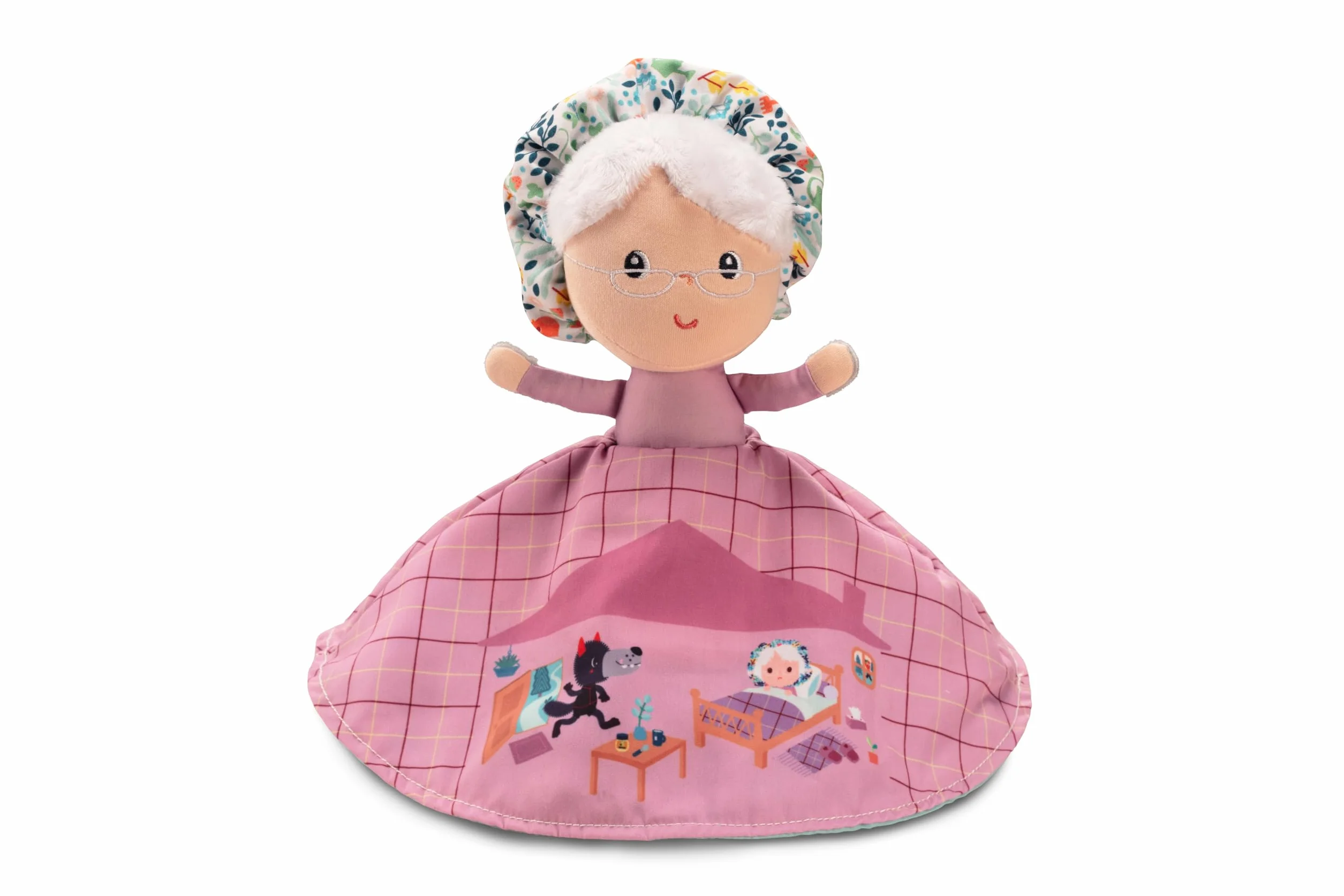 LILLIPUTIENS - Marionetta reversibile Cappuccetto Rosso - 3 personaggi in 1 - Racconto interattivo dai 12 mesi - Stimola l’immaginazione, la motricità e la vista - Racconta la storia con la marionetta