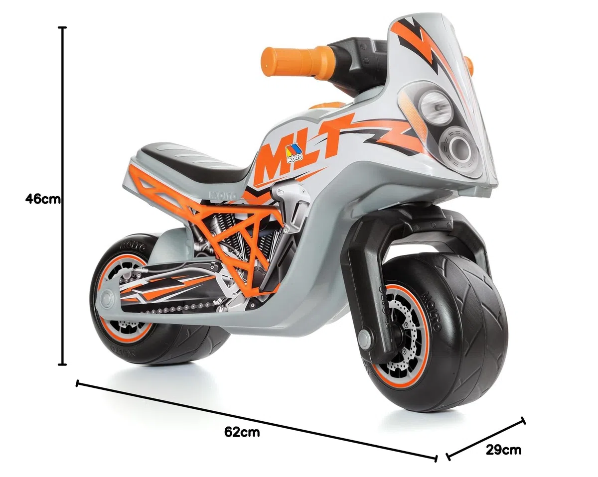 Molto | Moto Corridoio Molto Cross Race Plata | per tutti i tipi di terreno | Giocattoli per bambini sicuri e resistenti | Incoraggia lo sviluppo sano di bambini e ragazze | +18