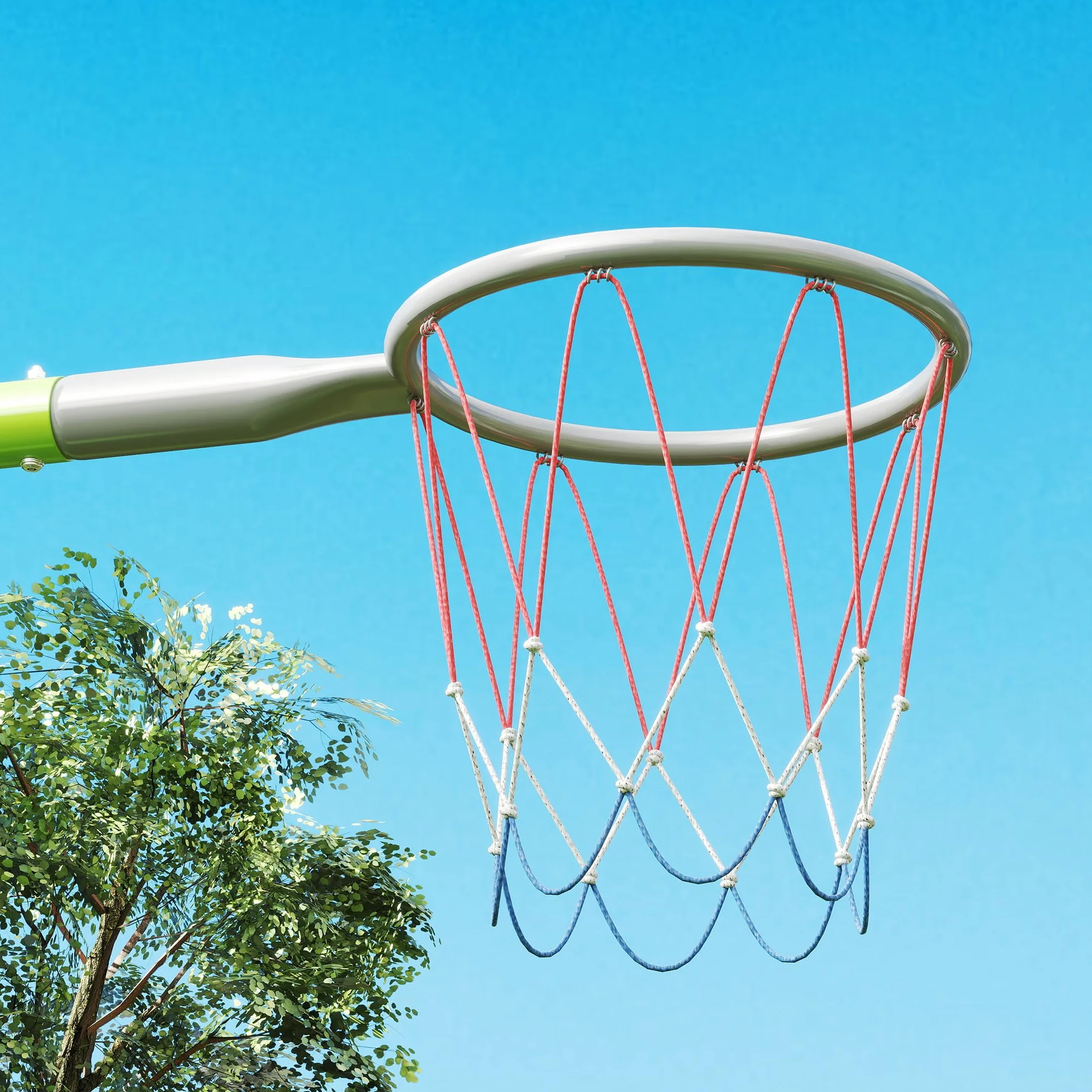 AIYAPLAY Set Altalena da Giardino per Bambini 3 in 1 con Altalena per Bambini, Canestro da Basket e Porta da Calcio, Gioco per Bambini 3-8 Anni con Telaio ad A in Metallo per Uso Esterno, Carico 90kg
