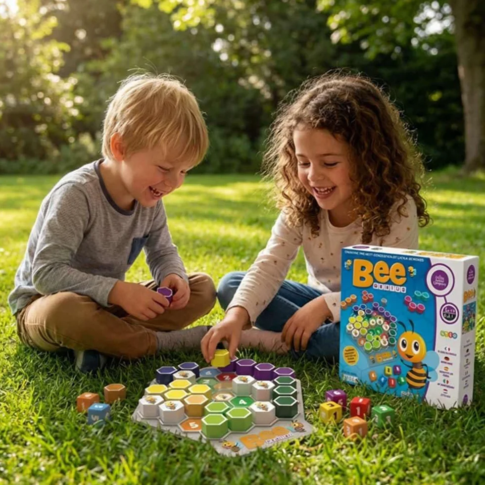 The Happy Puzzle Company Bee Genius Game - 46.656 sfide puzzle per i puzzle più giovani - Puzzle di logica STEM Risorse educative per l'apprendimento precoce - Giochi intelligenti per bambini e