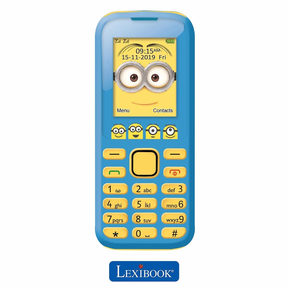 Lexibook, Cattivissimo me Minions, Telefono cellulare 2G, doppia SIM, fotocamera, batteria ricaricabile, giallo/blu, GSM20DES