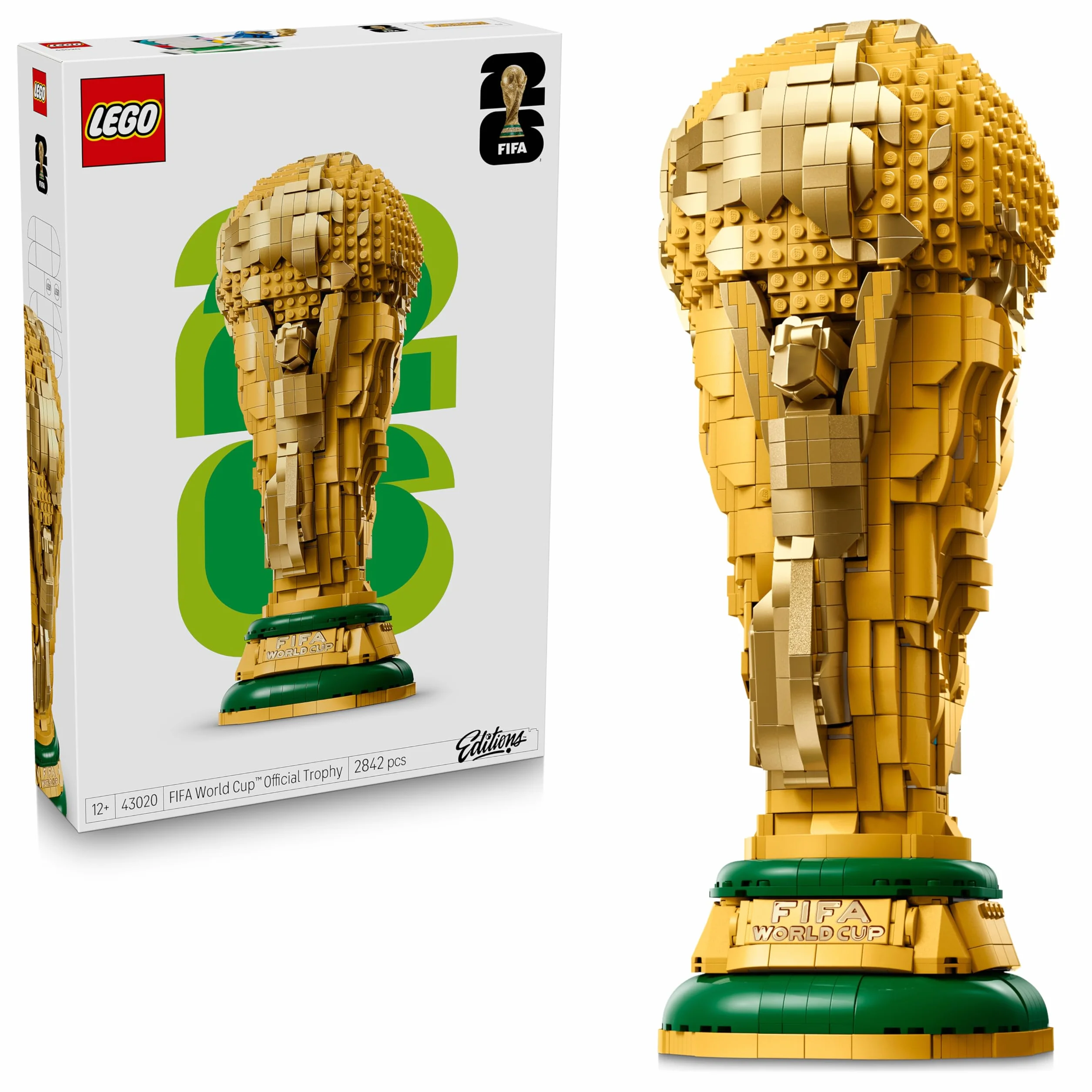 LEGO Editions Trofeo Ufficiale della Coppa del Mondo FIFA 43020 Kit di Modellismo Fai da Te 3D con Minifigure da Collezione