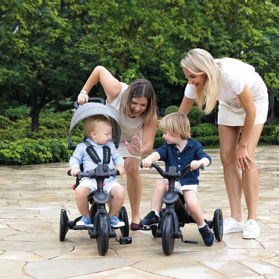 Globber - Triciclo Explorer 4 in 1 - Triciclo pieghevole ed evolutivo in stile draisiano per bambini dai 10 mesi ai 5 anni